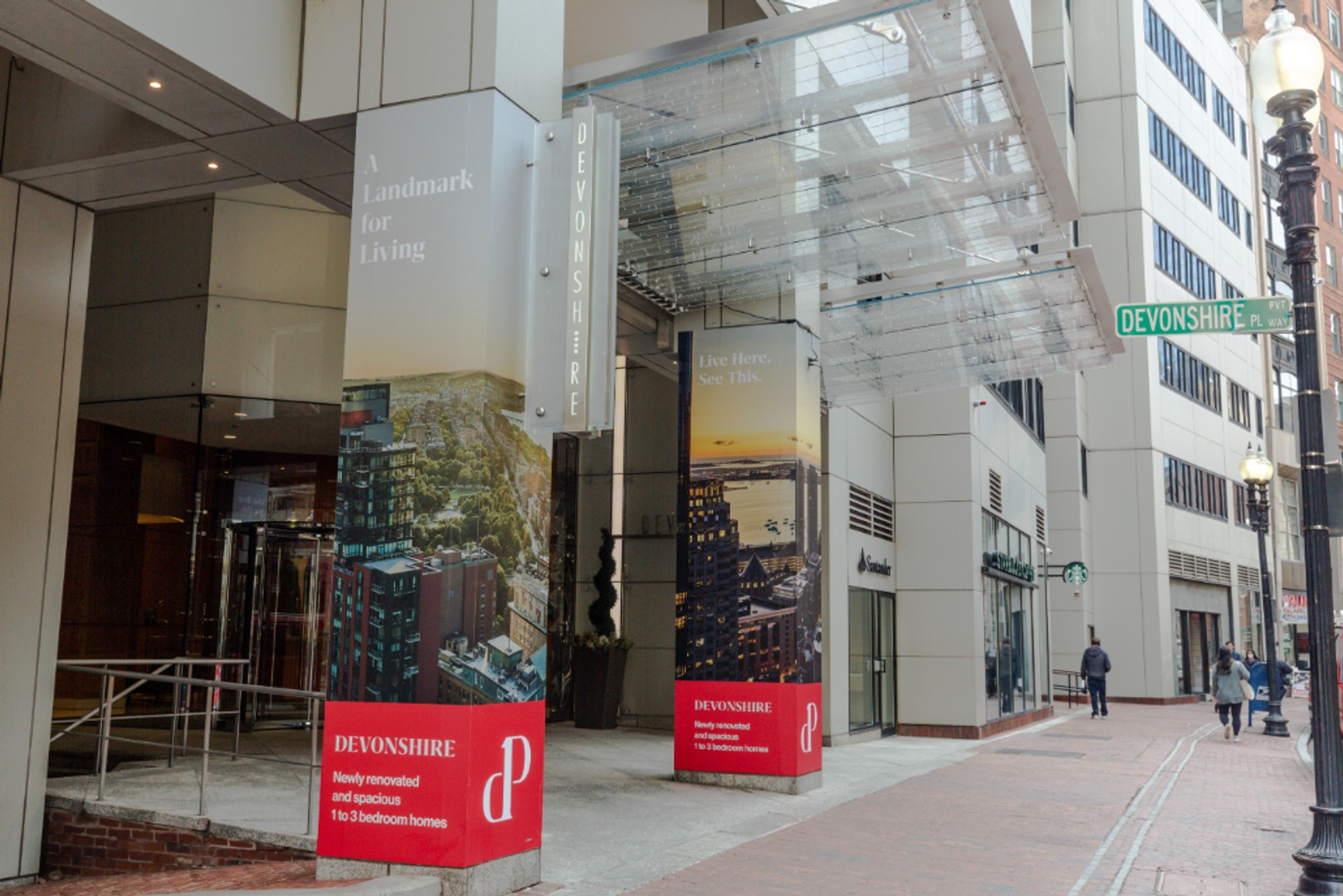 Street-level view of Devonshire building.
