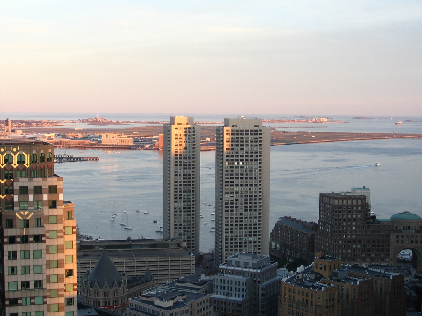 Sunset view from east-facing top floor.