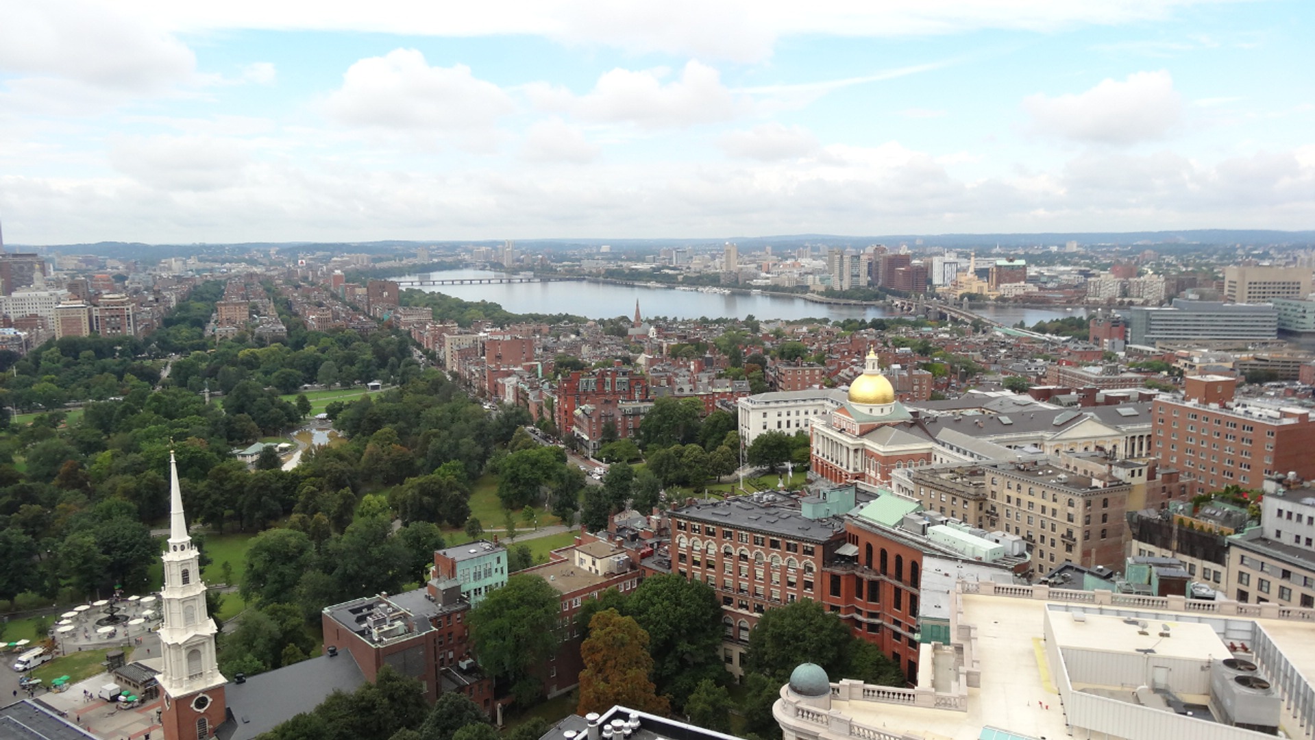 West-facing city view from upper floors.