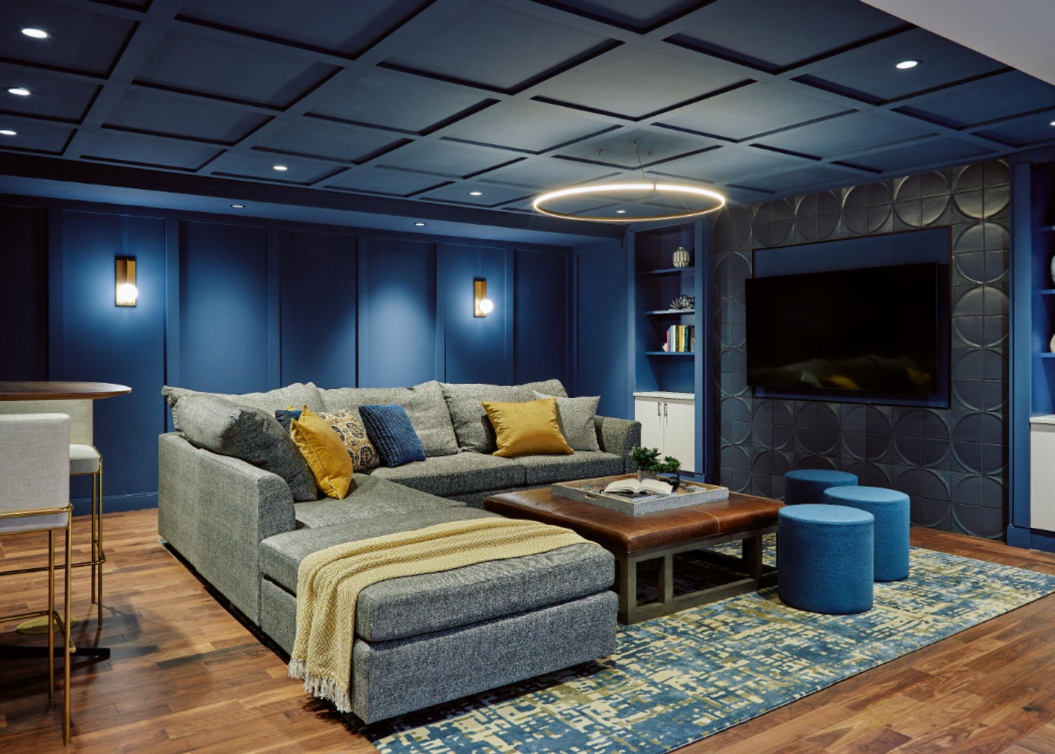 Lounge with sofa and TV.