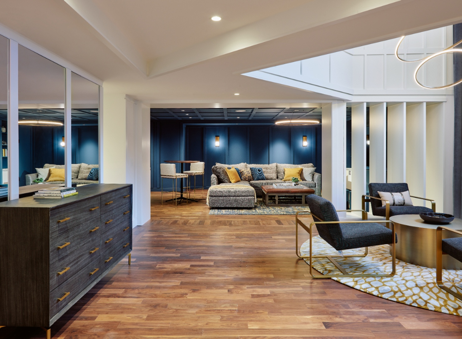 Wide view of lounge.